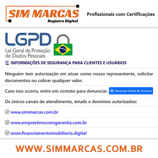 Informações de Segurança para Clientes e Usuários da Sim Marcas